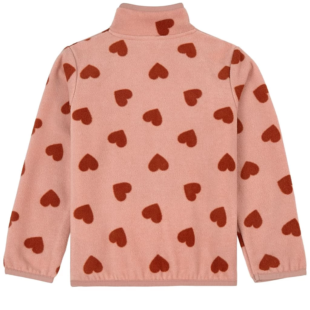 Northpole Recycled Heart Printed Fleece Jacket Woody Rose 2 Northpole Recycled Heart Printed Fleece Jacket Woody Rose - Image 2