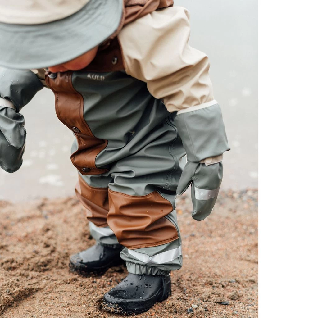 Edinburgh Recycled Lined Rain Coverall Green/Sand/Brown 7 Edinburgh Recycled Lined Rain Coverall Green/Sand/Brown - Image 7