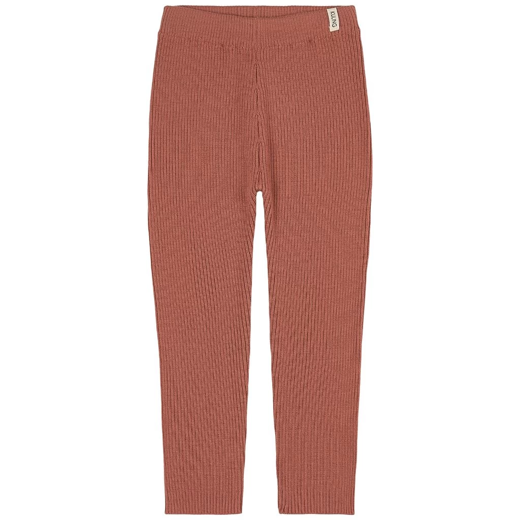 Rib-knit Pants Burnt Pink 1 Rib-knit Pants Burnt Pink