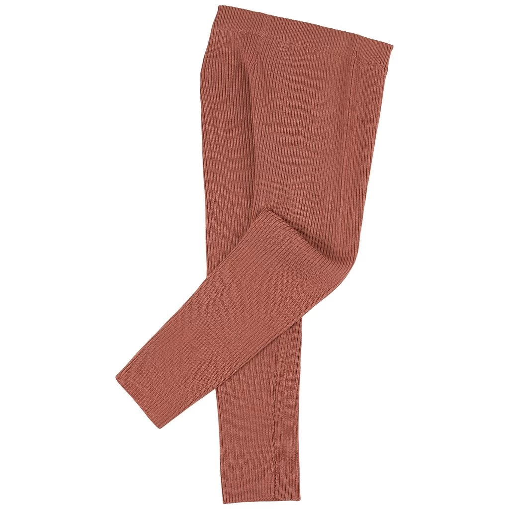 Rib-knit Pants Burnt Pink 2 Rib-knit Pants Burnt Pink - Image 2