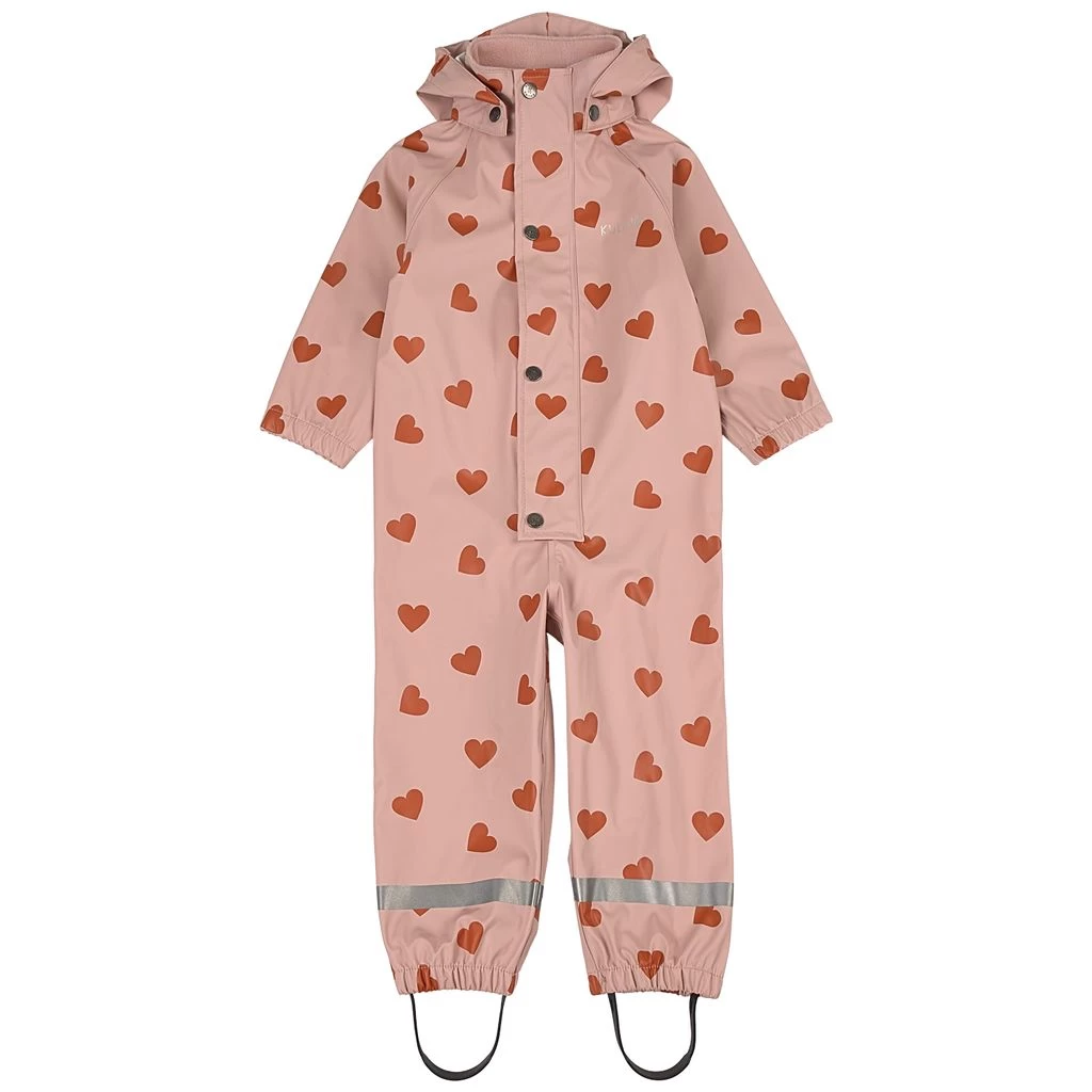 Leeds Heart Printed Recycled Rain Coverall Woody Rose 1 Leeds Heart Printed Recycled Rain Coverall Woody Rose