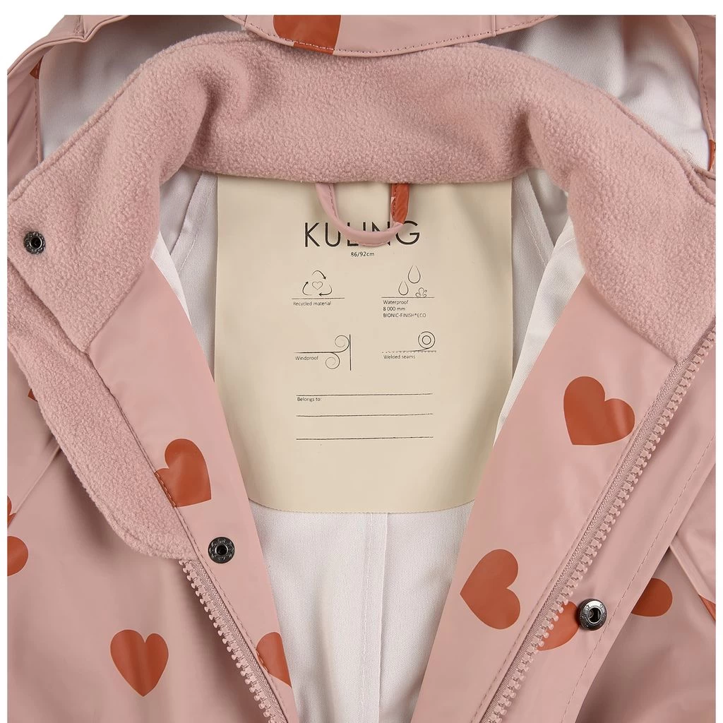 Leeds Heart Printed Recycled Rain Coverall Woody Rose 5 Leeds Heart Printed Recycled Rain Coverall Woody Rose - Image 5