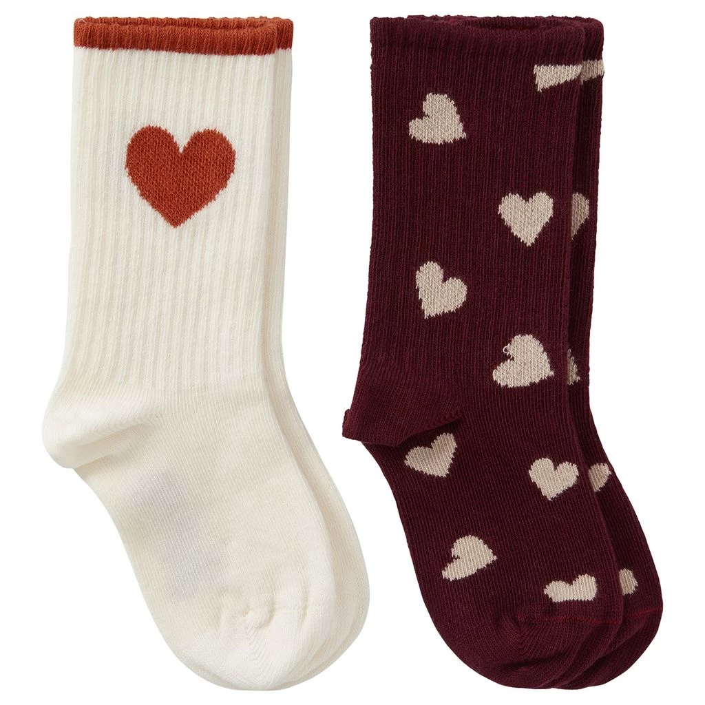 2-Pack GOTS Korfu Socks Violet Grape Hearts/Ginger Heart 1 2-Pack GOTS Korfu Socks Violet Grape Hearts/Ginger Heart