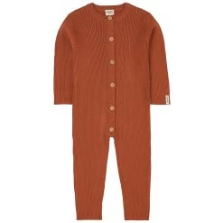 Rib-knit Onesie Rust