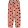 Northpole Recycled Heart Printed Fleece Pants Woody Rose