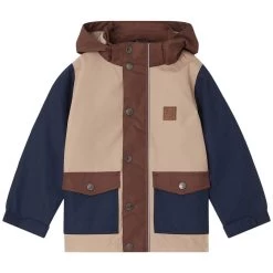 Stockholm Color-blocked Shell Jacket Sand/Navy/Brown