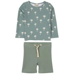 Rhodes Two-piece Rash Guard Swimsuit Palm Trees
