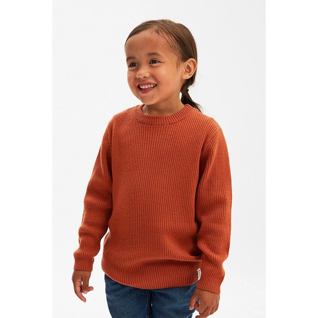 Rib-knit Sweater Rust 2 Rib-knit Sweater Rust - Image 2