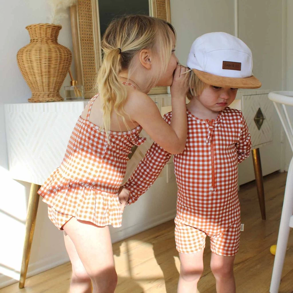 Biarritz Swimsuit Rust Check 2 Biarritz Swimsuit Rust Check - Image 2