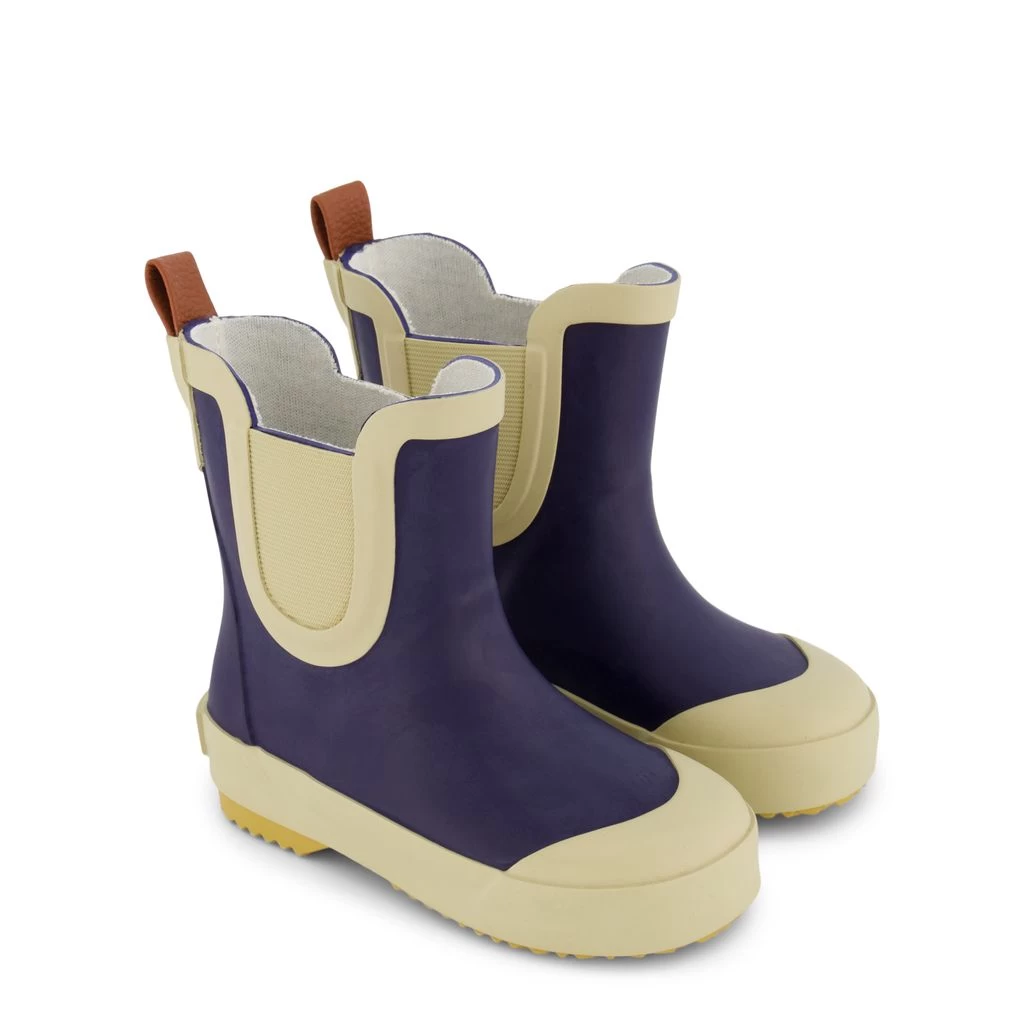 Wells Color-blocked Rain Boots Navy/Sand 2 Wells Color-blocked Rain Boots Navy/Sand - Image 2