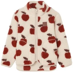 Austin Pile Printed Fleece Jacket Rust White Apple