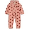 Northpole Recycled Heart Printed Fleece Coverall Woody Rose