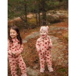 Northpole Recycled Heart Printed Fleece Coverall Woody Rose -Kuling 1024x1024 282