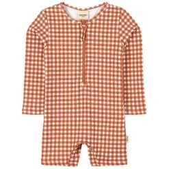 Paros One-piece Rashguard Swimsuit Rust Check