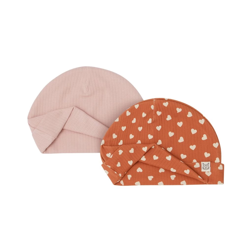 2-Pack GOTS Detroit Beanies Light Ginger Hearts/Woody Rose 2 2-Pack GOTS Detroit Beanies Light Ginger Hearts/Woody Rose - Image 2
