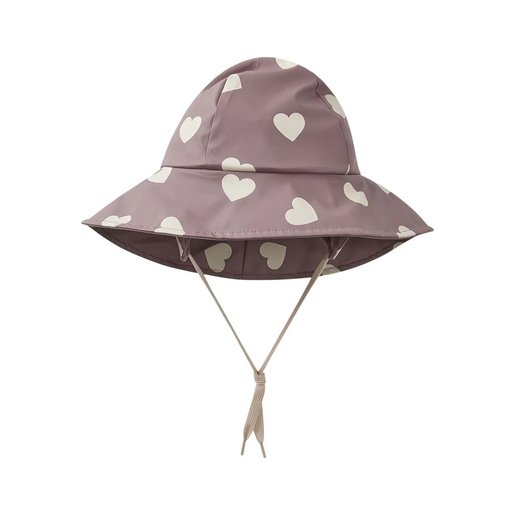 Vasa Recycled Heart Printed Rain Hat Lilac 1 Vasa Recycled Heart Printed Rain Hat Lilac