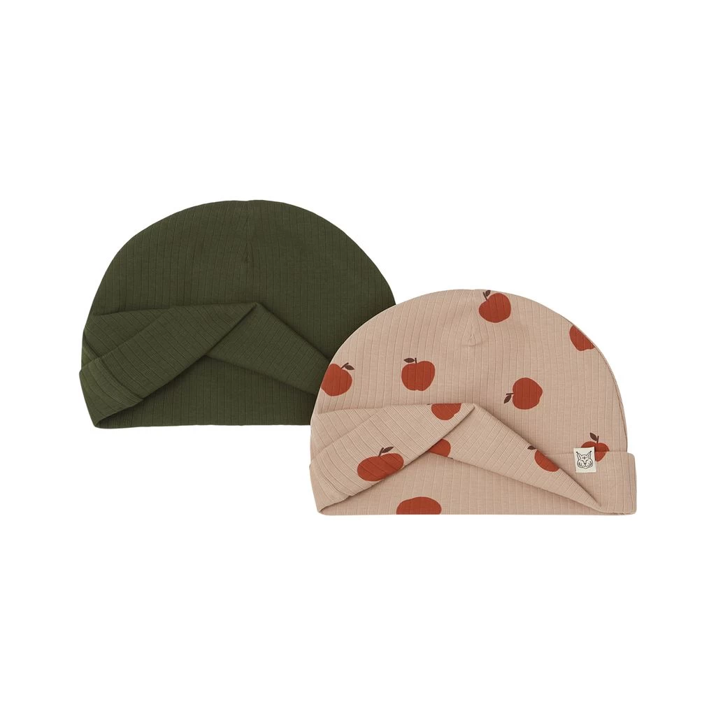 2-Pack GOTS Detroit Beanies Sand Apple/Dark Green 2 2-Pack GOTS Detroit Beanies Sand Apple/Dark Green - Image 2