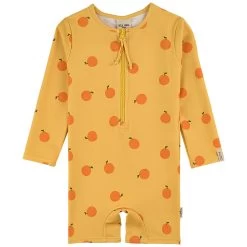 Paros Printed One-piece Rashguard Swimsuit With Oranges Yellow