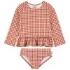 Florence Gingham Rashguard Set Rust