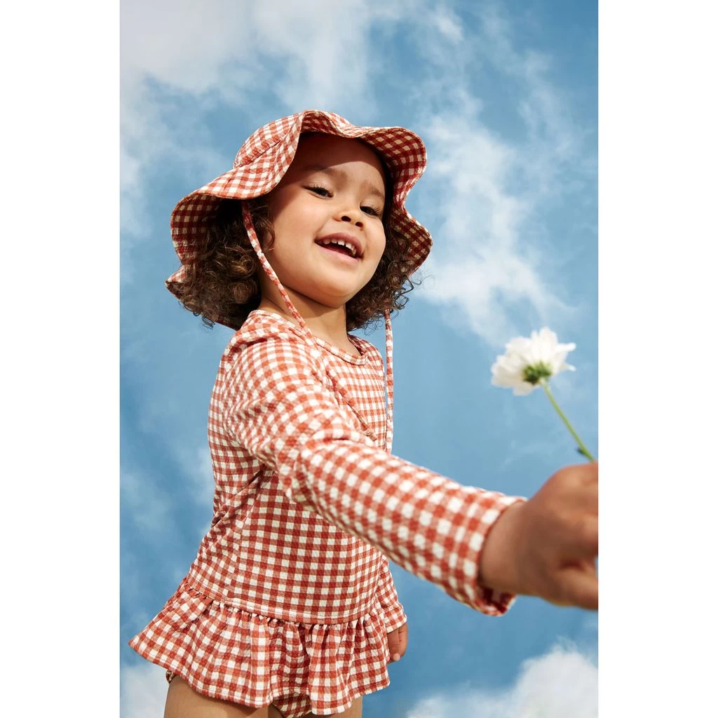 Florence Gingham Rashguard Set Rust 2 Florence Gingham Rashguard Set Rust - Image 2