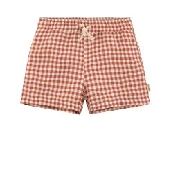Strömstad Gingham Swim Shorts Rust