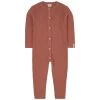 Rib-knit Onesie Burnt Pink