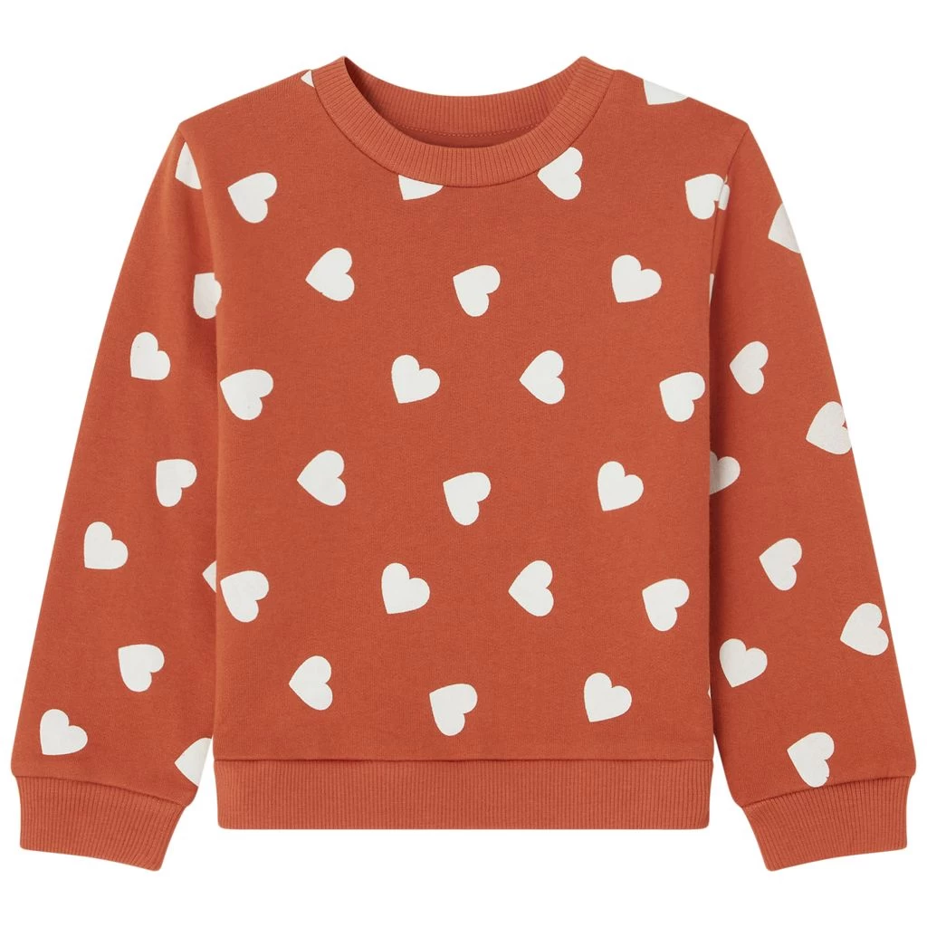 GOTS Heraklion Heart Printed Sweatshirt Ginger 1 GOTS Heraklion Heart Printed Sweatshirt Ginger