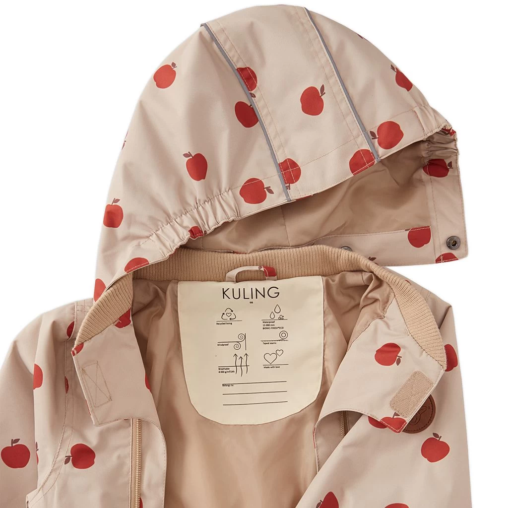 Milano Printed Shell Coverall With Apples Sand 3 Milano Printed Shell Coverall With Apples Sand - Image 3
