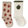 2-Pack GOTS Korfu Socks Sand Apple/Dark Green Apple
