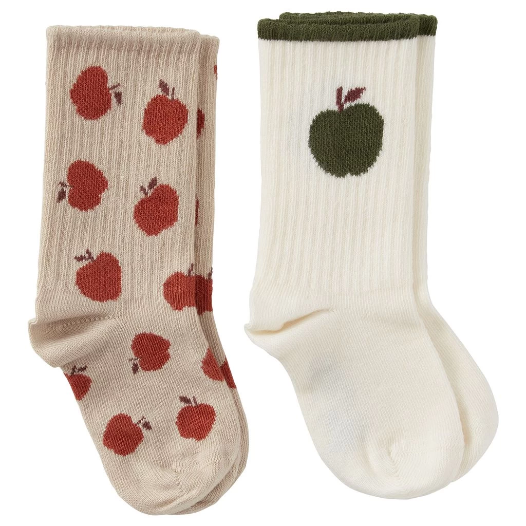 2-Pack GOTS Korfu Socks Sand Apple/Dark Green Apple 1 2-Pack GOTS Korfu Socks Sand Apple/Dark Green Apple