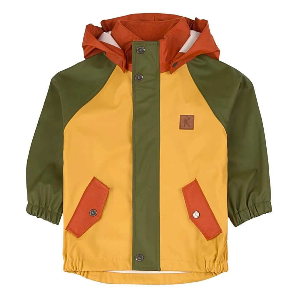 Edinburgh Recycled Rain Jacket Yellow/Rust/Moss 1 Edinburgh Recycled Rain Jacket Yellow/Rust/Moss