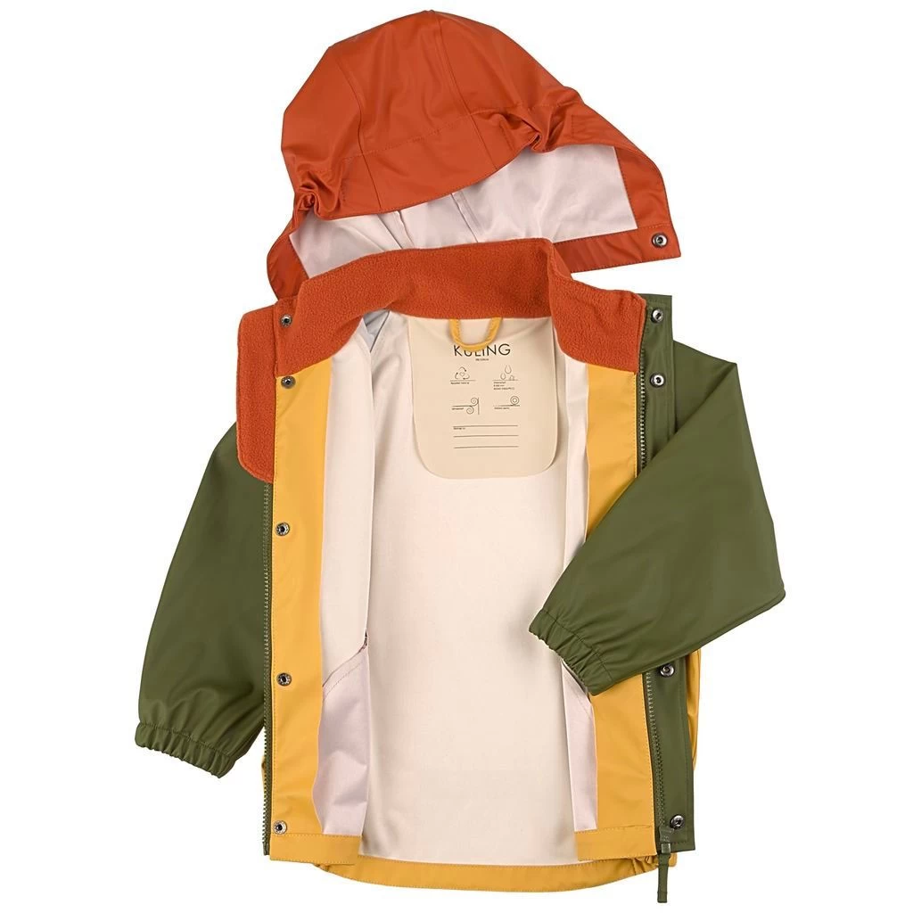 Edinburgh Recycled Rain Jacket Yellow/Rust/Moss 5 Edinburgh Recycled Rain Jacket Yellow/Rust/Moss - Image 5