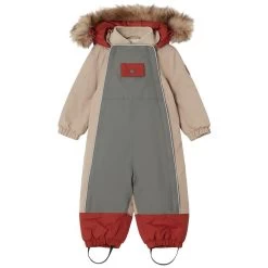 Val D'Isere Color-blocked Snowsuit Green/Sand